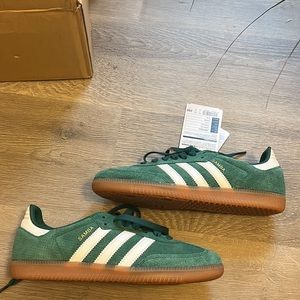 Brand new Adidas Collegiate Green Samba. New in box. Never worn.